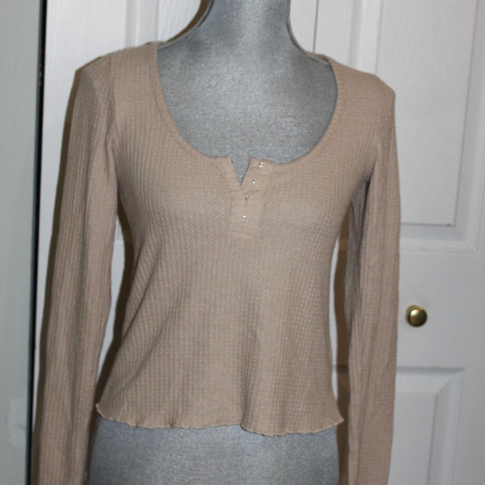 Z Supply Tan Waffle Knit Top